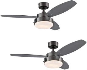 img 1 attached to Upgrade Your Space with Ciata Lighting 42 Inch Alloy Indoor Ceiling Fan: Gun Metal Finish, LED Light Fixture, Opal Frosted Glass, Reversible Black/Graphite Blades – 2 Pack