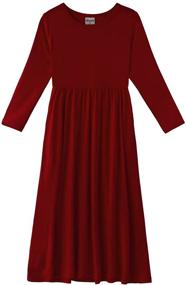 img 4 attached to Noomelfish Girls Long Sleeve Maxi Dress: Stylish and Comfortable Dresses with Pockets (Ages 4-12)