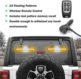 img 3 attached to 🚨 Wireless Remote Control Emergency Traffic Advisor Strobe Lights Bar - 2 in 1 Amber/White Safety Warning Lights for Vehicles, Trucks - 23 Flash Patterns - 2pcs 12.8 inch