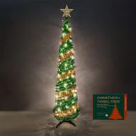 🎄 jrezur 5ft pop up christmas tinsel tree: 50led string lights for festive indoor home decor logo