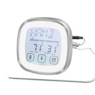 🥩 waterproof silver touchscreen meat thermometer - kitchen food thermometer with grill timer for cooking turkey, fish, ham & pork logo