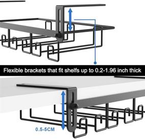 img 1 attached to Максимизация пространства с подвешенным под шкафом винным стеллажом для бокалов - металлическим держателем, черным, кухонным хранилищем.