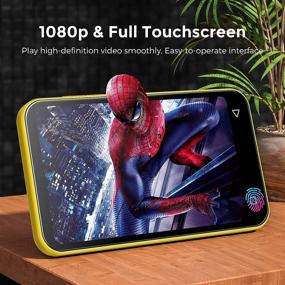 img 2 attached to 📱 Yellow WiFi Mp3 Player with Bluetooth by TIMMKOO - 4.0&#34; Full Touch Screen for HiFi Sound, Wifi Transfer, FM Radio, Recorder, Ebook, Clock, and Browser - Portable Walkman Digital Music Player