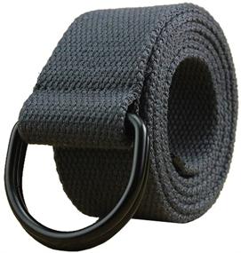 img 4 attached to 👗 Stylish and Durable Women's Canvas Black D-Ring Belt with Extra Men's Accessories