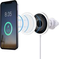 🧲 magnetic wireless car charger - 15w fast charger phone mount holder with air vent clamp - compatible with iphone 12/12 pro/12 pro max/12 mini/x/xr/11/11 pro max/11 pro/8 - includes magnet sticker logo