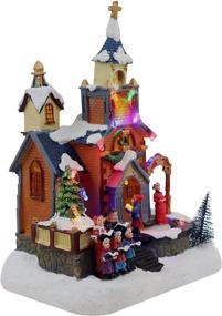 img 3 attached to 🎅 Pre-lit Animated Christmas Village Church Scene with Choir Congregation - Musical Winter Snow Village Ideal for Indoor Christmas Decorations & Village Displays