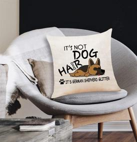 img 3 attached to German Shepherd Glitter Throw Pillow Cover: Funny Quote for Dog Lovers, Ideal Gift for German Shepherd Enthusiasts, Sofa Bed Home Decor 18 x 18 Inch