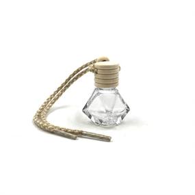 img 2 attached to 🚗 10 Packs Car Hanging Diffuser Empty Glass Perfume Bottles - Air Freshener Diffuser Bottle Pendant - Oil Fragrance Aromatherapy Bottle Ornament Decor (diamond)