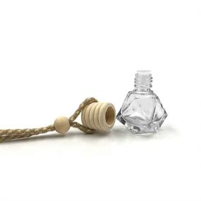 img 3 attached to 🚗 10 Packs Car Hanging Diffuser Empty Glass Perfume Bottles - Air Freshener Diffuser Bottle Pendant - Oil Fragrance Aromatherapy Bottle Ornament Decor (diamond)