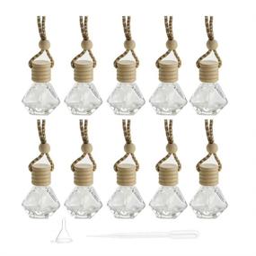 img 4 attached to 🚗 10 Packs Car Hanging Diffuser Empty Glass Perfume Bottles - Air Freshener Diffuser Bottle Pendant - Oil Fragrance Aromatherapy Bottle Ornament Decor (diamond)