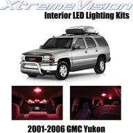 xtremevision внутренние светодиодные огни для gmc yukon 2001-2006 (18 штук) красный набор внутренних светодиодных огней с инструментом для установки логотип