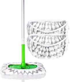 img 4 attached to 🧹 Reusable Microfiber Mop Pads (2-Pack) | Compatible with Swiffer Sweeper Mops | Washable Pads for Wet & Dry Use (Mop Not Included)