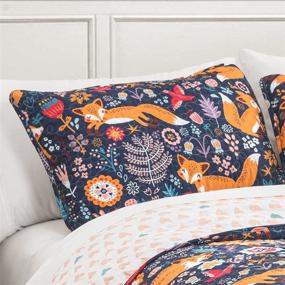 img 3 attached to 🦊 Lush Decor Pixie Fox Quilt Reversible 3 Piece Bedding Set, Twin, Navy - Cozy and Stylish Twin Bedding Set in Navy for Your Bedroom