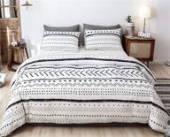 janzaa queen comforter set: boho chic 3 pcs aztec comforter set with geometric prints - includes 2 pillow cases - ideal for all seasons logo