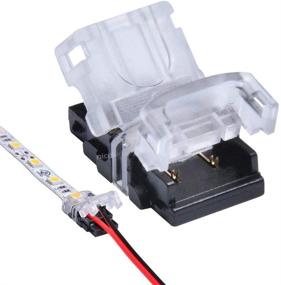 img 4 attached to 🔌 Pack of 10 QIJIE 10mm 5050 LED Strip Connectors 2 Pin, Ideal for Non-waterproof Single Color Tape Light with SNAP Splicer for Board-To-Wire (22,20,18 Gauge) - No Wire Included