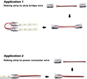 img 2 attached to 🔌 Pack of 10 QIJIE 10mm 5050 LED Strip Connectors 2 Pin, Ideal for Non-waterproof Single Color Tape Light with SNAP Splicer for Board-To-Wire (22,20,18 Gauge) - No Wire Included