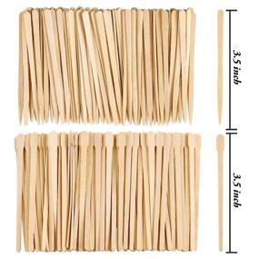 img 3 attached to 🌸 Aneco 800 Pieces Hair Eyebrow Wax Applicator Sticks Set - Small Wood Spatulas for Precise Removal - 2 Style Options