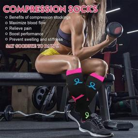 img 2 attached to Compression Socks Women Circulation Pairs Sports & Fitness