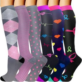 img 4 attached to Compression Socks Women Circulation Pairs Sports & Fitness