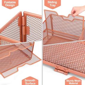 img 2 attached to 🗂️ Reliatronic Letter Tray Organizer: 3 Tier Mesh Desk Organizer for Letter/A4 Size Papers, Folders, and Desk Accessories