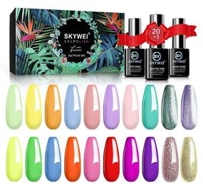 img 4 attached to 💅 All Season Neon Gel Nail Polish Kit: 23Pcs Glossy & Matte Colors + Glitter Nude Set with Gift Box