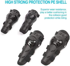 img 3 attached to 🛡️ Ultimate Protection: 4Pcs Motorcycle Knee Elbow Pads for Motocross Racing - Gear up with Adult Shin Guards!
