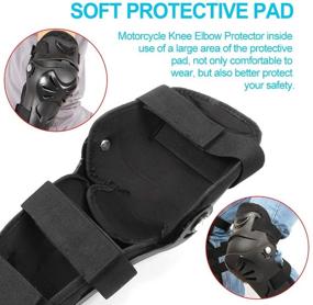 img 1 attached to 🛡️ Ultimate Protection: 4Pcs Motorcycle Knee Elbow Pads for Motocross Racing - Gear up with Adult Shin Guards!