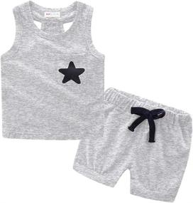 img 4 attached to LittleSpring Tracksuit Summer Cotton Outfits Boys' Clothing ~ Clothing Sets