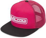 🧢 stylish volcom boys' big wilmer cheese snapback trucker hat: perfect for casual and cool looks! logo