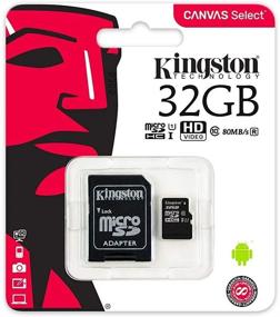 img 2 attached to 📷 Карта памяти Kingston Canvas Select MicroSDHC класса 10 на 32 ГБ с скоростью чтения до 80 МБ/с с адаптером - SDCS/32GB.