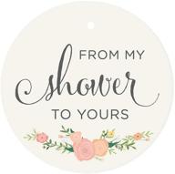 andaz press baby and bridal shower party favor gift tags, my shower to yours, floral roses, 24-pack - enhanced seo logo