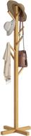 🎋 bamboo coat rack stand, freestanding tree hanger with 8 hooks, entryway clothes hanger for suits, hats, scarves, handbags, umbrella logo