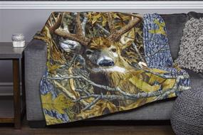 img 1 attached to 🦌 Dawhud Direct Fleece Throw Blanket (Camo Buck Deer): Cozy Comfort with a Wild Twist!