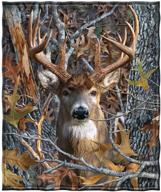 🦌 dawhud direct fleece throw blanket (camo buck deer): cozy comfort with a wild twist! logo