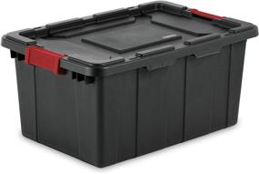 img 2 attached to 📦 Sterilite 14649006 15 Gallon/57 Liter Industrial Tote: Black Lid & Base, Racer Red Latches (Pack of 6) - Durable and Spacious Storage Solution