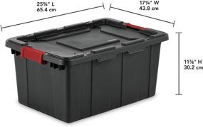 img 1 attached to 📦 Sterilite 14649006 15 Gallon/57 Liter Industrial Tote: Black Lid & Base, Racer Red Latches (Pack of 6) - Durable and Spacious Storage Solution