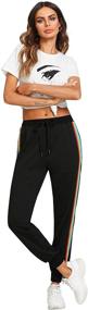 img 1 attached to SweatyRocks Women's Drawstring Waist Striped Side Jogger Sweatpants with Pocket: Stay Comfortable and Trendy All Day!