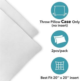 img 3 attached to 2-Pack Oubonun White Throw Pillow Cover 18x18 - Square Decorative Pillow Cover for Sofa Bed Couch - White