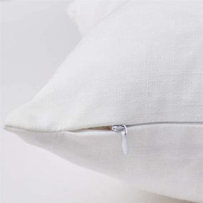 img 1 attached to 2-Pack Oubonun White Throw Pillow Cover 18x18 - Square Decorative Pillow Cover for Sofa Bed Couch - White