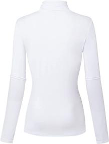 img 3 attached to 👚 OCALLK Women's Long Sleeve Pullover: Lightweight Thermal Turtleneck for Slim Active Wear