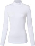 👚 ocallk women's long sleeve pullover: lightweight thermal turtleneck for slim active wear logo