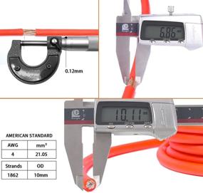 img 1 attached to 🔌 TOPSTRONGGEAR True 4 AWG Power Wire Set - 25ft Black and 25ft Red Power/Ground Cables, Soft Touch and True Spec