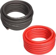 🔌 topstronggear true 4 awg power wire set - 25ft black and 25ft red power/ground cables, soft touch and true spec logo