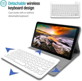 img 2 attached to Wineecy Keyboard Case for Samsung Galaxy Tab S5e 10.5 Inch 2019 [Backlit, SM-T720, 🔌 SM-T725, SM-T727] - Wireless Detachable Keyboard with 7 Color Light, PU Folio Stand Cover (Gray)