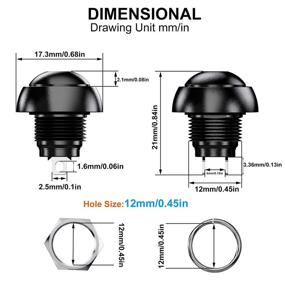 img 2 attached to DIYhz Waterproof Momentary Push Button Switch 12MM Normal Open(NO) Mini Micro Switch ON-Off 125V 3A 35PCS(7 Colors)