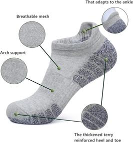 img 1 attached to Meinice Athletic Ankle Socks: Comfortable Low Cut Cushioned Running Tab Sports Socks for Men and Women (6 Pairs)