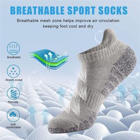 img 3 attached to Meinice Athletic Ankle Socks: Comfortable Low Cut Cushioned Running Tab Sports Socks for Men and Women (6 Pairs)