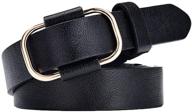 👖 no-hole square buckle fashion womens leather belts - vanstart durable pu leather belt for jeans, dress pants logo