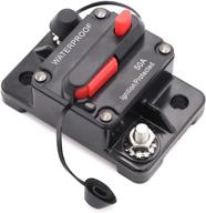 ⚡ waterproof marine circuit breaker 50amp for boat trolling, manual reset, 12v-48v dc logo