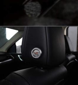 img 1 attached to 💎 Sparkling Silver Headrest Button Sticker: Decorate Your Cadillac ATS XTS CT6 CT5 XT4 XT5 XT6